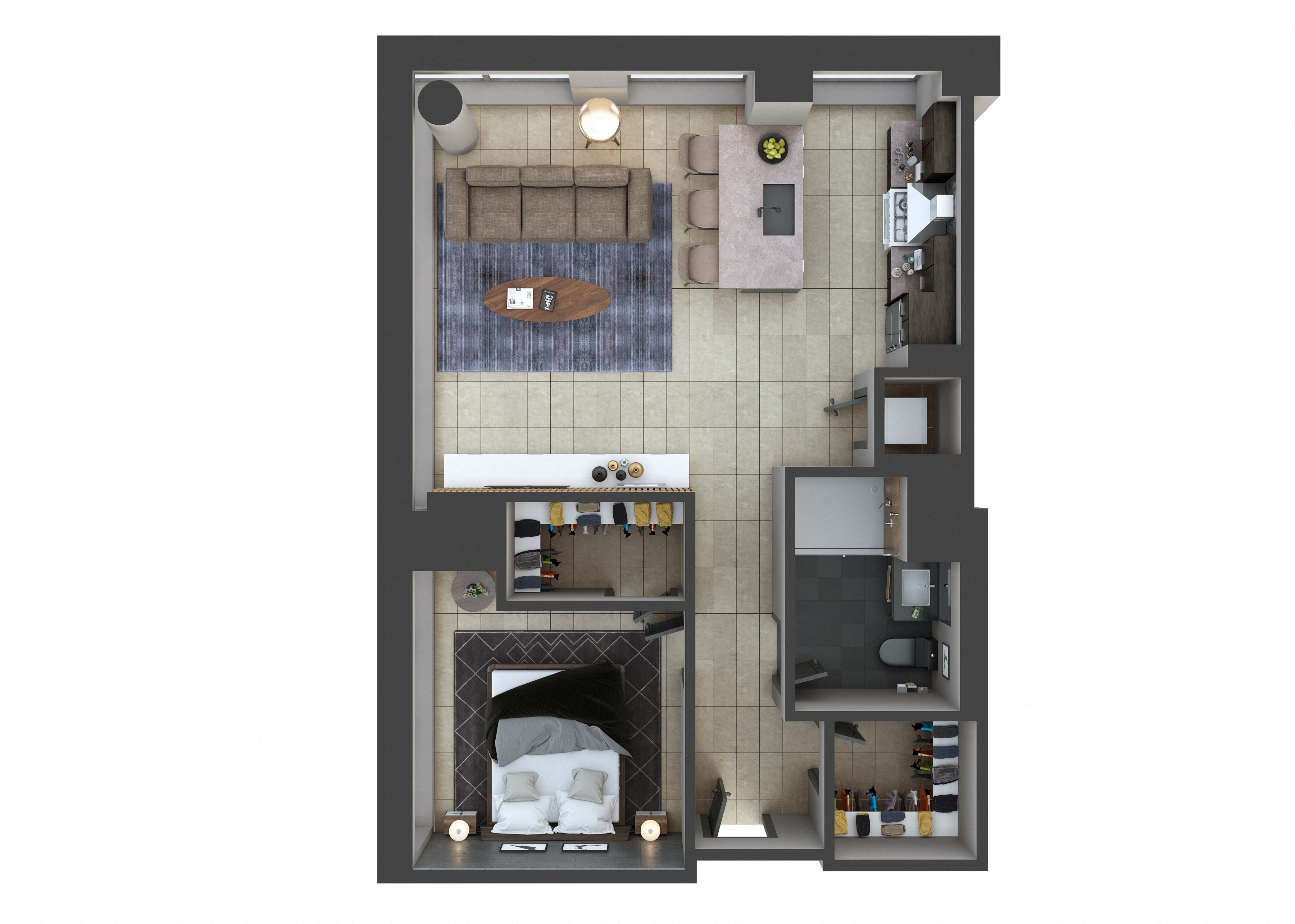 3D floor plan image for apartment W804 at Randolph Perimeter